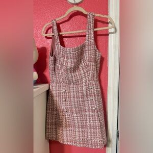 Forever 21 Pink and White Tweed Mini Romper